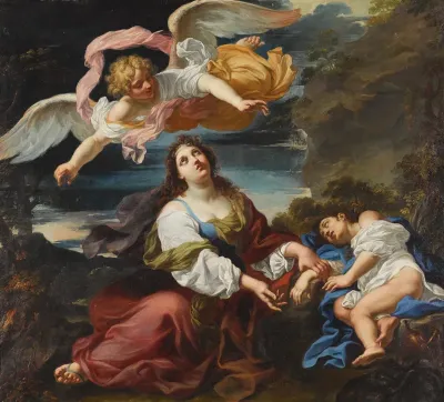 The angel appearing to Hagar and Ishmael in the desert