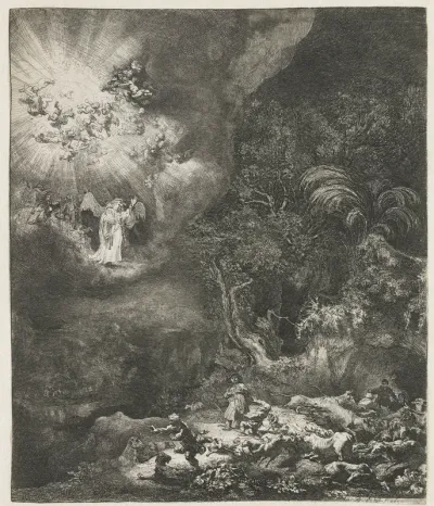 The angel appearing to the shepherds