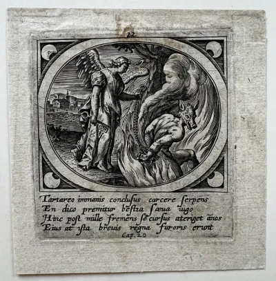 The Angel Locks Satan into the Abyss, from Icones Revelationum... (The Revelations of St John)