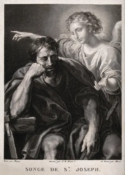 The angel speaks to Joseph in a dream