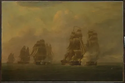 The Anson's Escape from five frigates, 12 October 1798