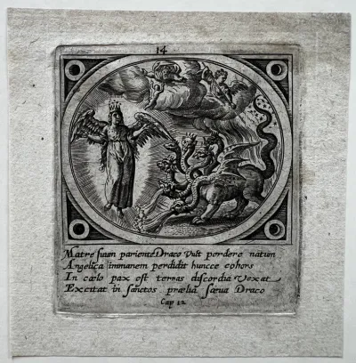 The Apocalyptic Woman and the Seven-Headed Dragon, from Icones Revelationum... (The Revelations of St John)