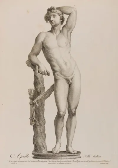 The Apollino. Etching by R. Dalton, 1746