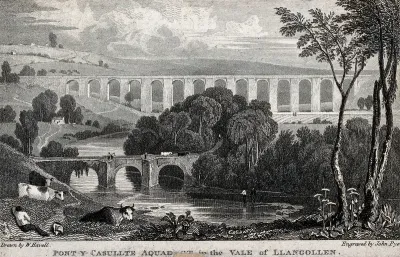 The aqueduct at Pont-y-Casullte, the vale of Llangollen