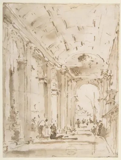 The Arcade of the Libreria, Looking Toward San Giorgio Maggiore