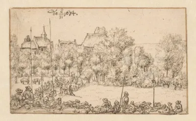 The Army of Willem III Resting in a Landscape
