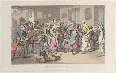 The Arrival in Paris, from "Journal of Sentimental Travels in the Southern Provinces of France, Shortly Before the Revolution"