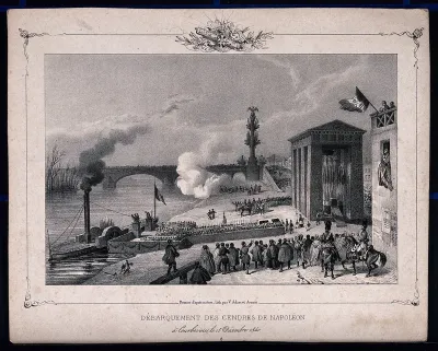 The arrival of the ship containing the ashes of Napoleon Bonaparte in Courbevoie in 1840