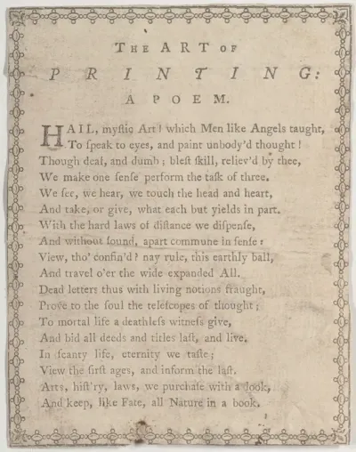 The Art of Printing: A Poem