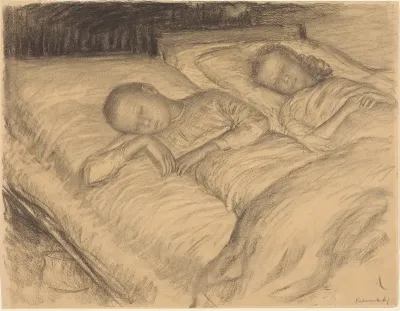 The Artist's Children Wolf and Anna Asleep
