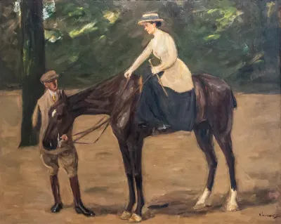 The artist's daughter riding