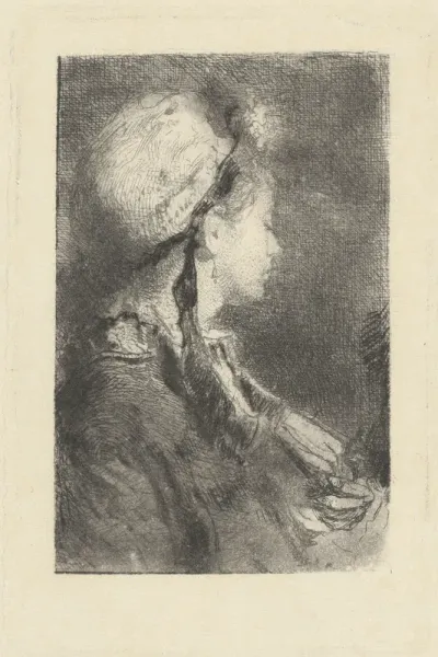 The Artist's Wife in Profile Facing Right