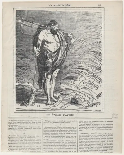 The Augeian stables, from 'News of the day,' published in Le Charivari, June 3, 1872