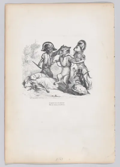 The author of this attack is a delicate little wolf, from "Scenes from the Private and Public Life of Animals"