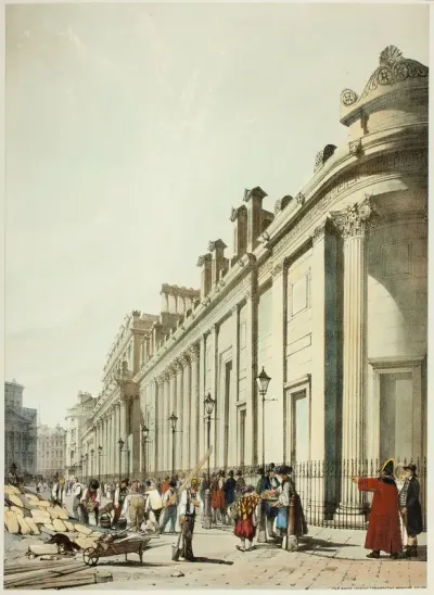 The Bank Looking Towards the Mansion House, from Original Views of London as It Is