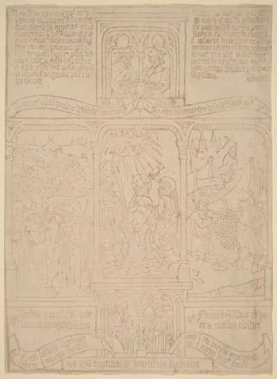 The Baptism of Christ; Pharoah Passing through the Red Sea; Joshua and Caleb