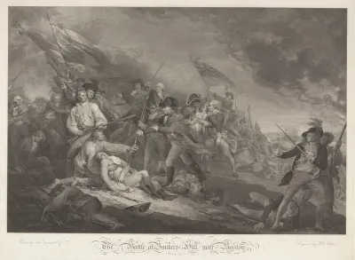 The Battle at Bunker's Hill near Boston