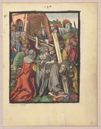The Bearing of the Cross, from "The Small Woodcut Passion"