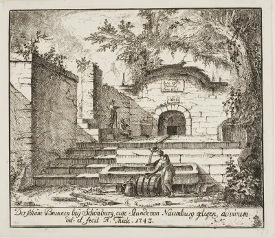 The Beautiful Fountain Near Schönburg