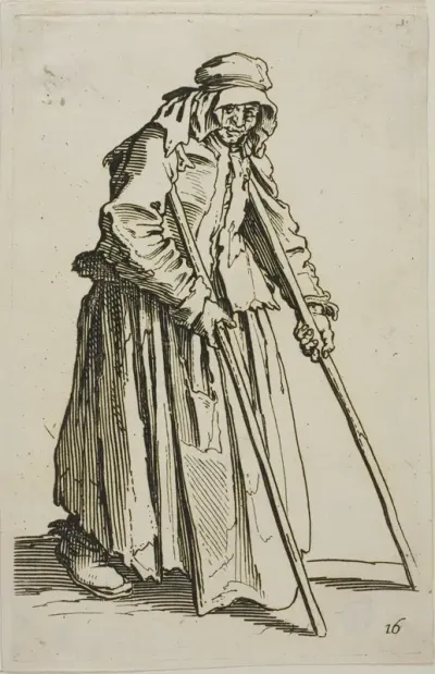 The Beggar on Crutches and His Beggar's Wallet, plate ten from The Beggars