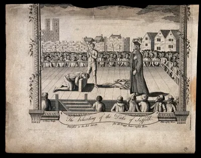 The beheading of the Duke of Suffolk