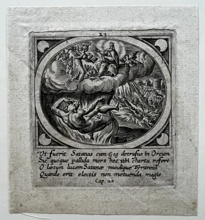 The Besiegers of the Holy City Are Consumed by Fire and the Devil Thrown into the Lake of Fire and Sulfur, from Icones Revelationum... (The Revelations of St John)