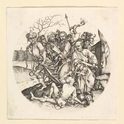The Betrayal of Christ (reverse copy in roundel)