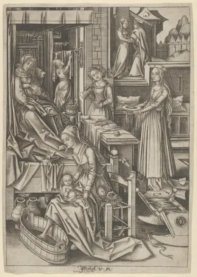 The Birth of Mary, from The Life of the Virgin