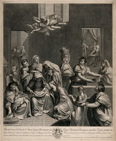 The birth of the Virgin Mary in a wealthy household