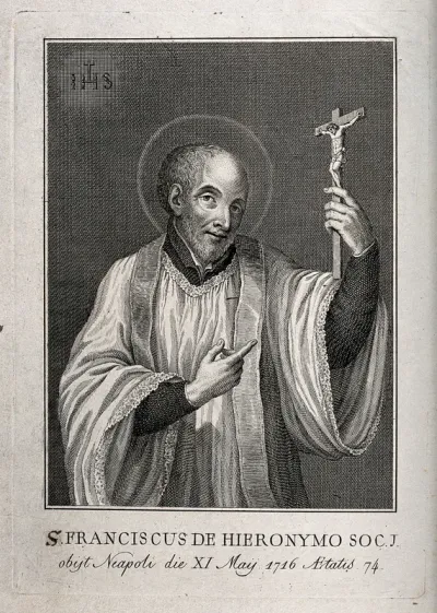 The Blessed (subsequently Saint) Francisco Geronimo y Gravina holding a crucifix