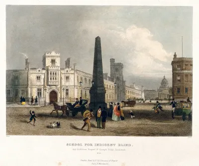 The blind school, and, in the distance, Bethlem Hospital, Southwark