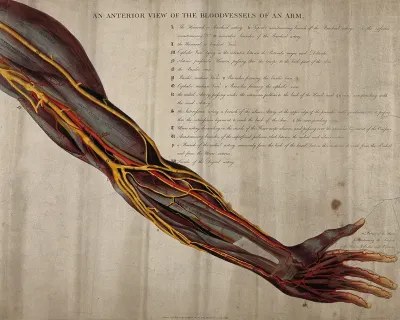The bloodvessels of the arm and hand