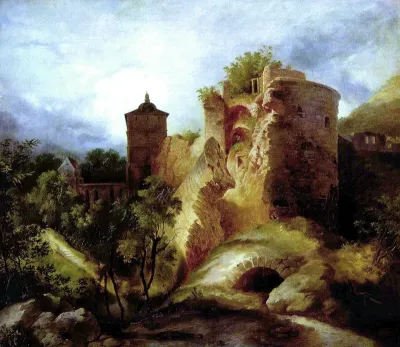 The blown tower of Heidelberg Castle