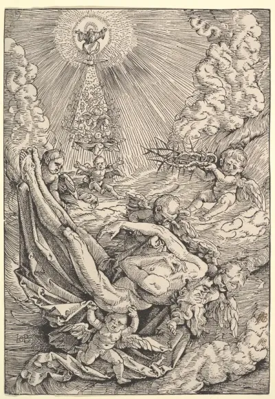The Body of Christ Carried by Angels towards Heaven