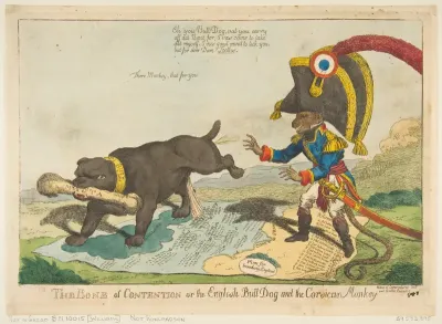 The Bone of Contention or the English Bull Dog and the Corsican Monkey