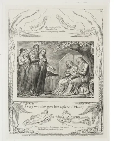 The Book of Job:  Pl. 19, Every one also gave him a piece of money