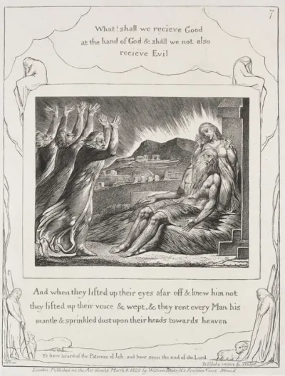 The Book of Job:  Pl. 7, And when they had lifted up their eyes