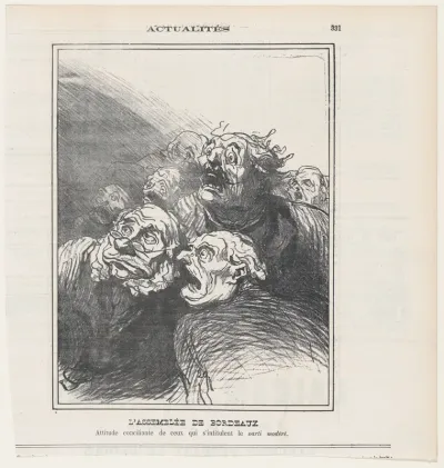 The Bordeaux Assembly: View of the conciliatory attitude of the "moderate party," from 'News of the day,' published in Le Charivari, March 11, 1871