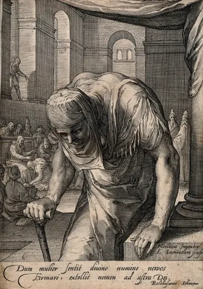 The bowed woman cured by Christ