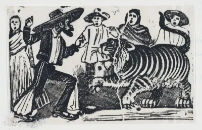 The brave man from Gaudalajara facing a tiger