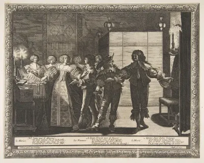 The Bride Taken Home (La Mariée reconduite chez elle), plate 2 from "Marriage in the City" (Le Mariage à la Ville)