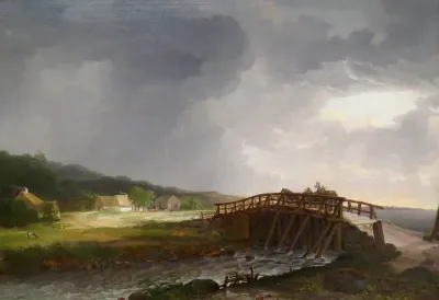 The Bridge across Tryggevælde River with a View of Køge, Zealand