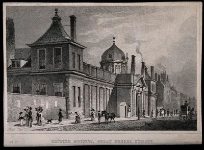 The British Museum in Montague House: the Great Russell Street facade