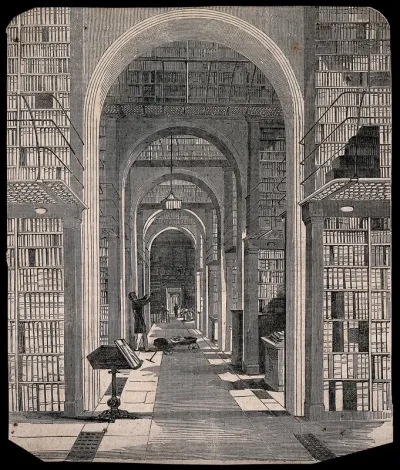 The British Museum: the Arch Room of the library, in the north wing of the museum, west end