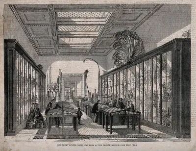 The British Museum: the Botanical Room, with visitors