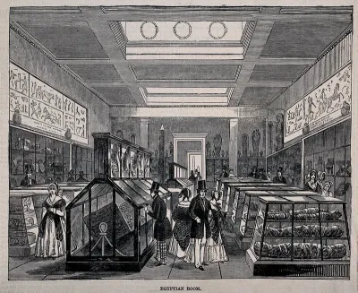 The British Museum: the Egyptian Room, with visitors
