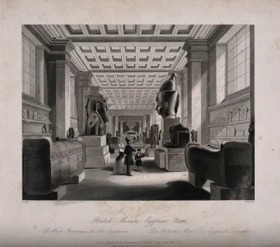 The British Museum: the Egyptian Room, with visitors