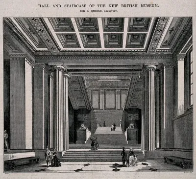 The British Museum: the entrance hall and staircase