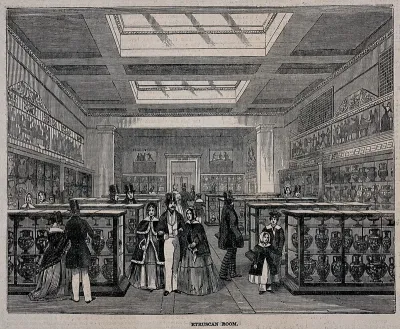 The British Museum: the Etruscan Room, with visitors