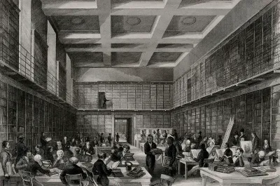 The British Museum: the reading room, with many readers